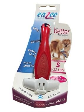 Small Dog or Cat DeShedding Red Brush by Eazee